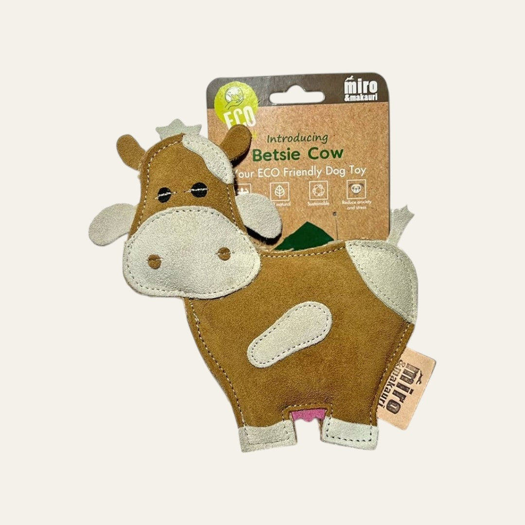 Betsie Cow Eco-Friendly Leather Dog Toy
