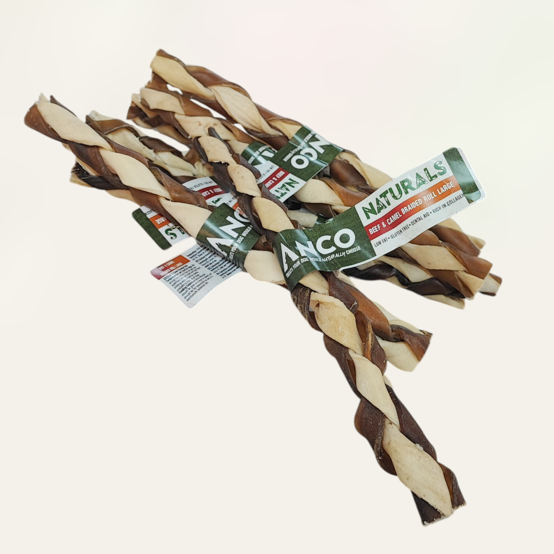 Anco Naturals Beef and Camel Braided Roll Large