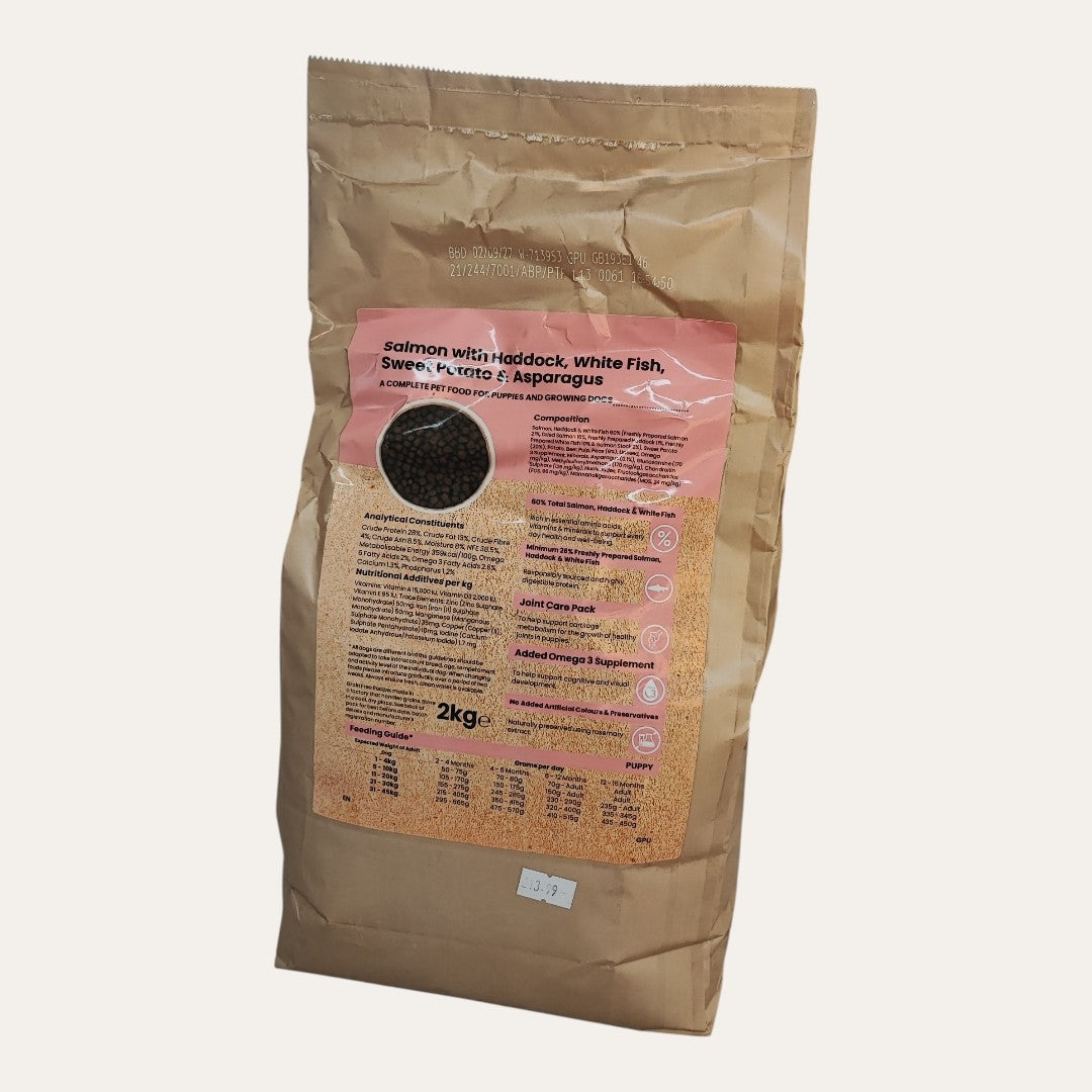 BARK Dried Dog Food Puppy Salmon with Haddock, White Fish, Sweet Potato & Asparagus