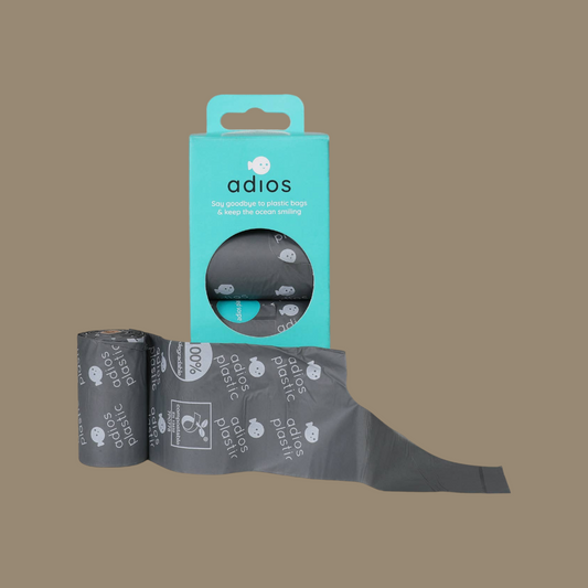 Adiós Plastic Compostable Poo Bags with Handles | 4 Rolls