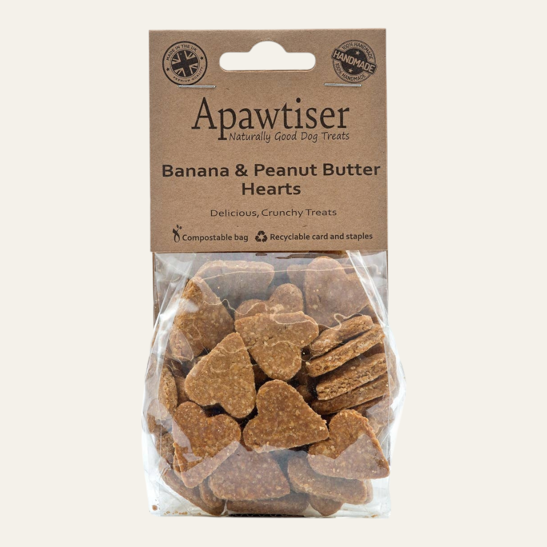 Apawtiser Banana & Peanut Butter Hearts