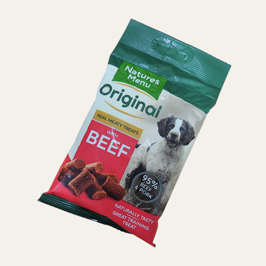 Natures Menu Real Meaty Dog Treats with Beef 60g