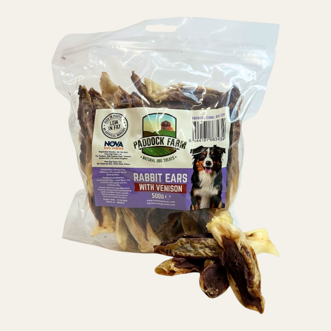 Nova Rabbit Ears with Venison 500g