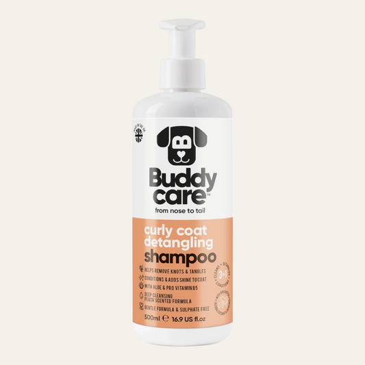 Buddycare Curly Coat Detangling 3 in 1 Peach Dog Shampoo 500ml