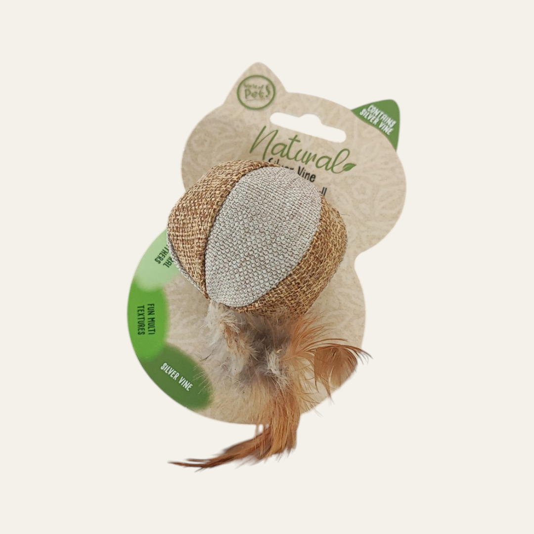 Silver Vine & Hessian Ball - Cat Toy