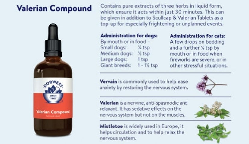Dorwest Valerian Compound For Dogs And Cats 30ml