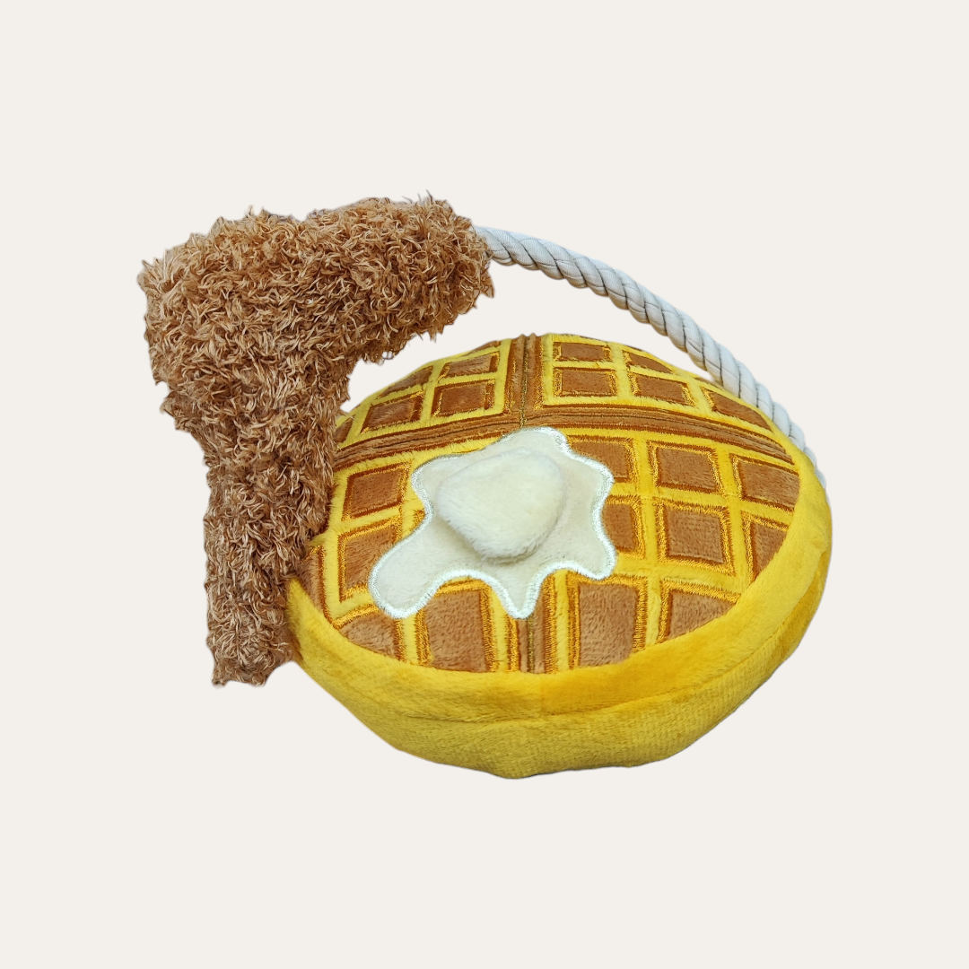 Barking Brunch Chicken & Wooffles Plush Dog Toy