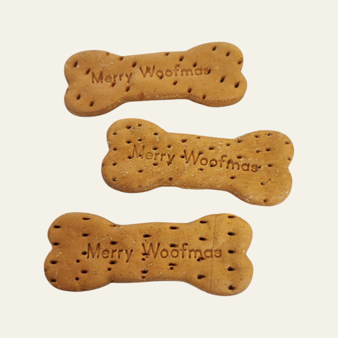 Peanut Butter "Merry Woofmas" Biscuit Bone