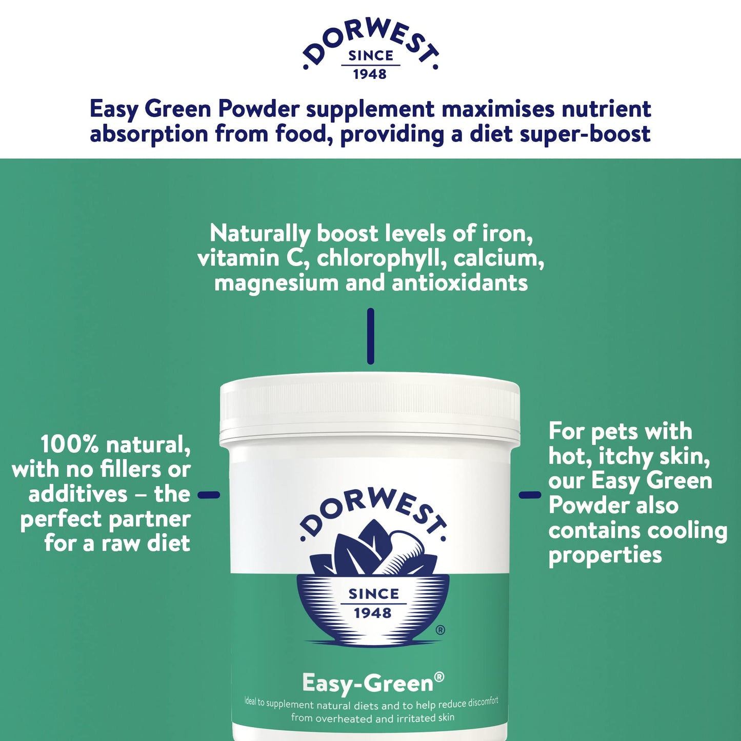 Dorwest Easy-Green® Powder For Dogs And Cats 250g