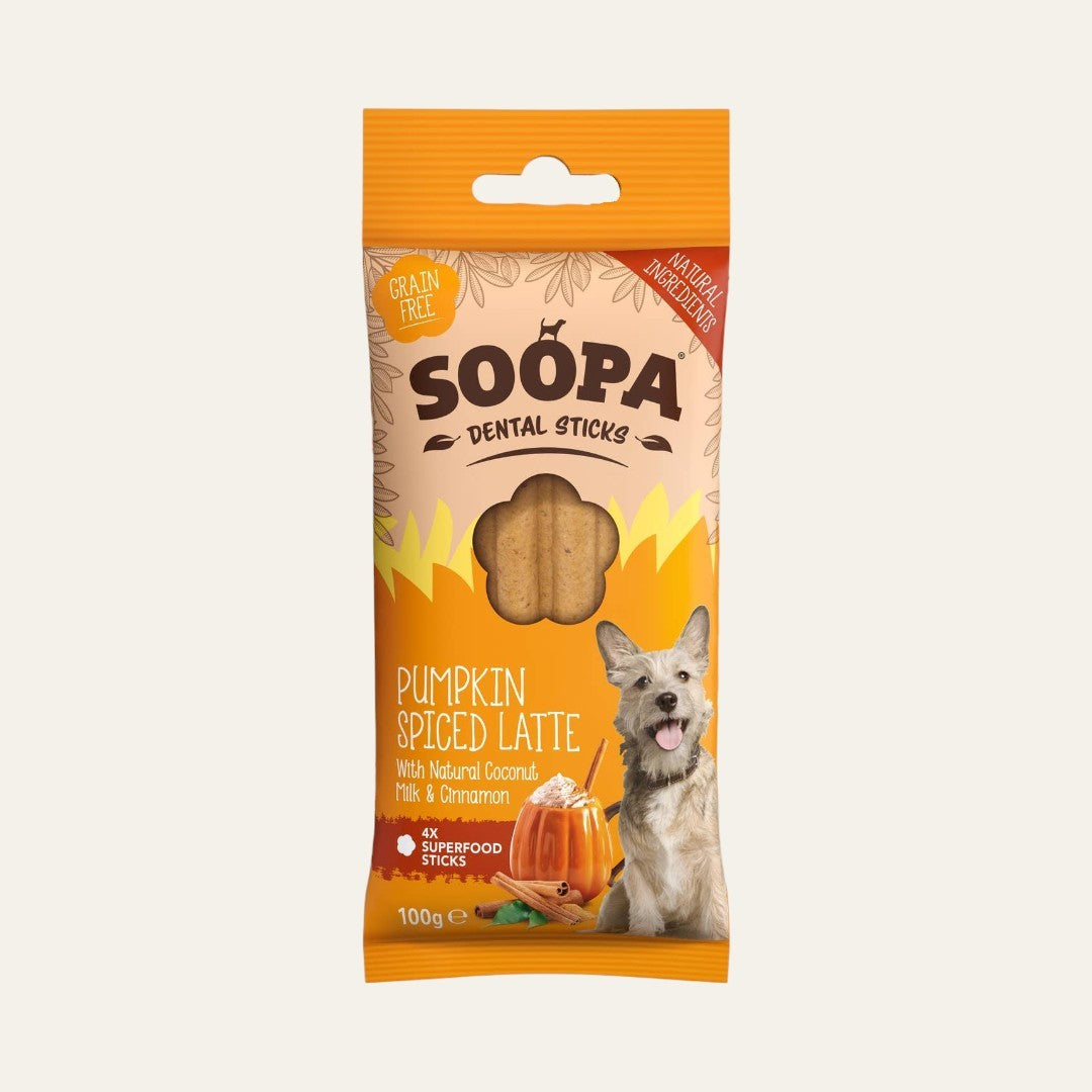 Soopa Pumpkin Spiced Latte Dog Dental Sticks 100g