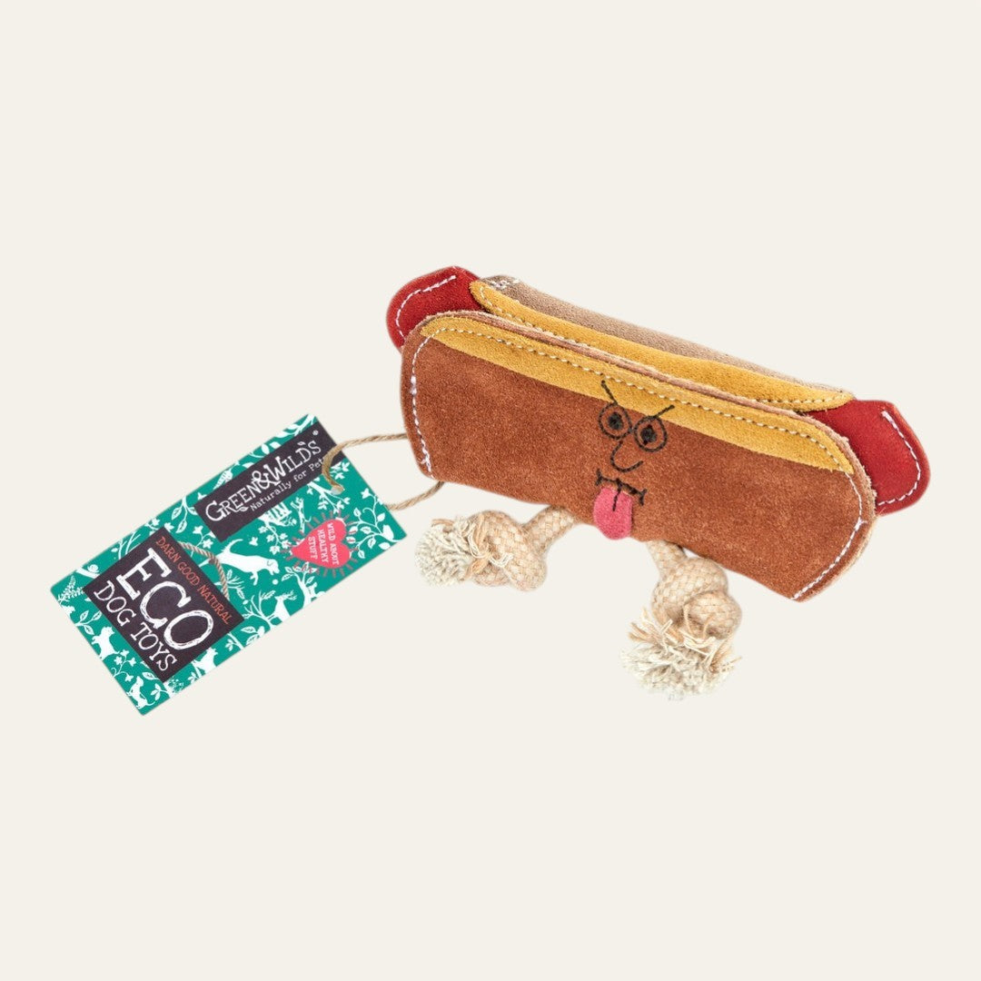 Green & Wilds Harry the Hot Dog, Eco Dog Toy