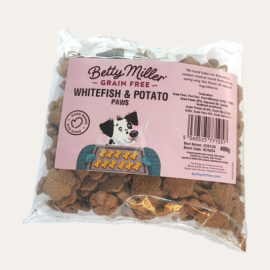Betty Miller Whitefish & Potato Paws 400g