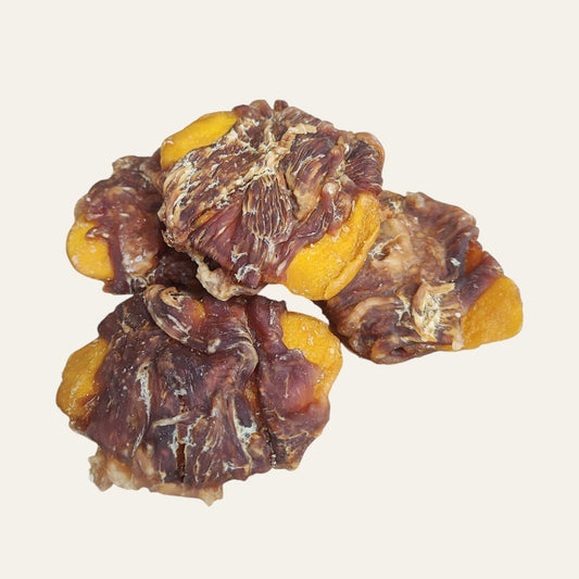 Large Mango Wrapped in Chicken Chunk