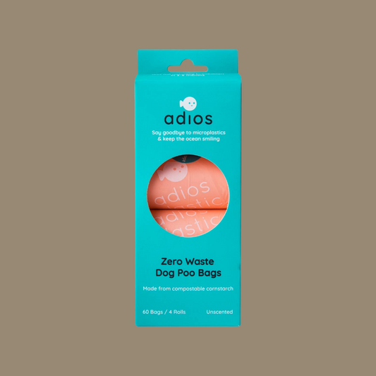 Adiós Plastic Compostable Poo Bags | Coral 8 Rolls