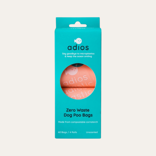 Adiós Plastic Compostable Poo Bags | Coral 8 Rolls