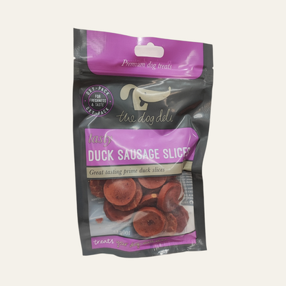 The Dog Deli | Duck Sausage Slices 100g