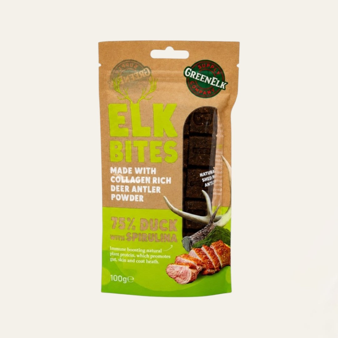 Green Elk Bites Duck & Spirulina 100g