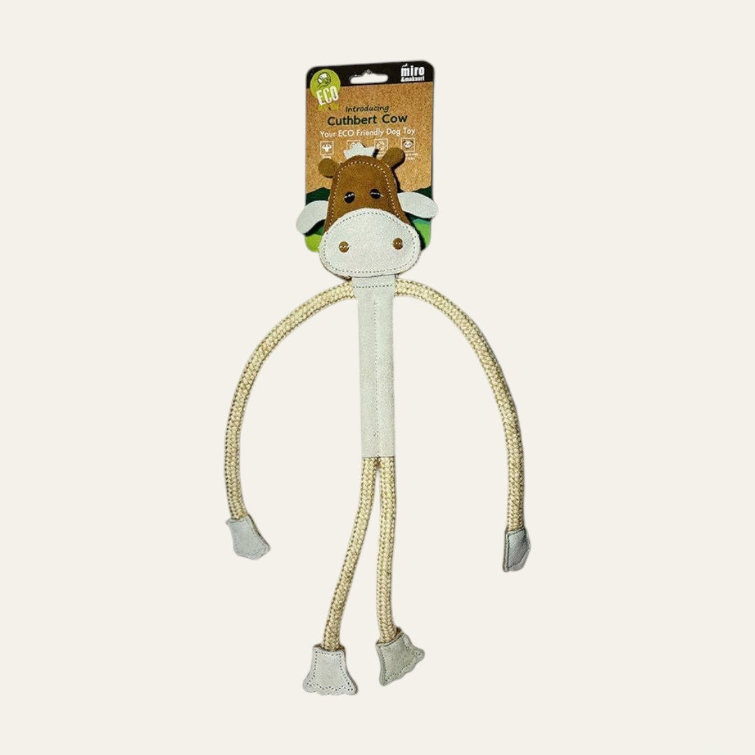 Cuthbert the Cow Eco-Friendly Leather Dog Toy