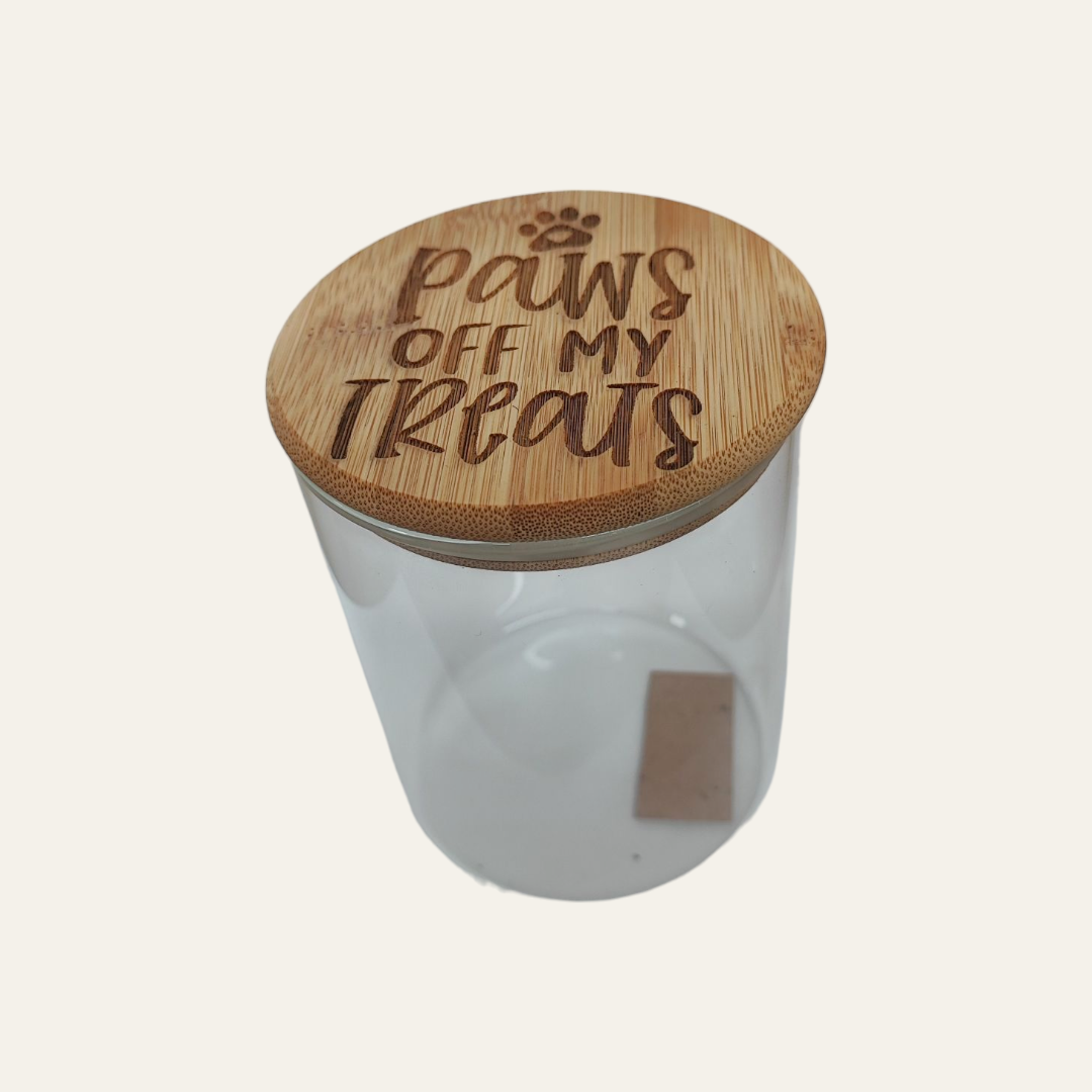 Paws Off My Treats Jar with Paw Print