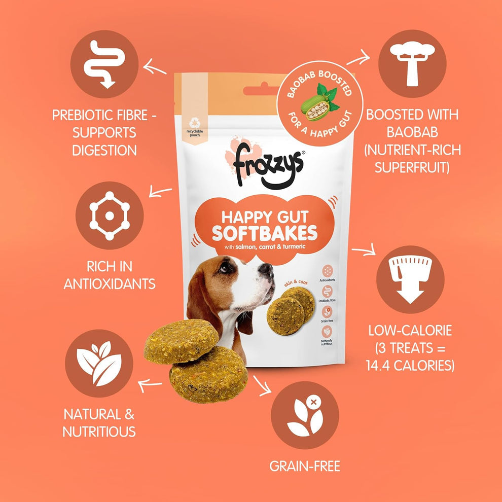 Frozzys Happy Gut Softbakes| Salmon, Carrot & Tumeric