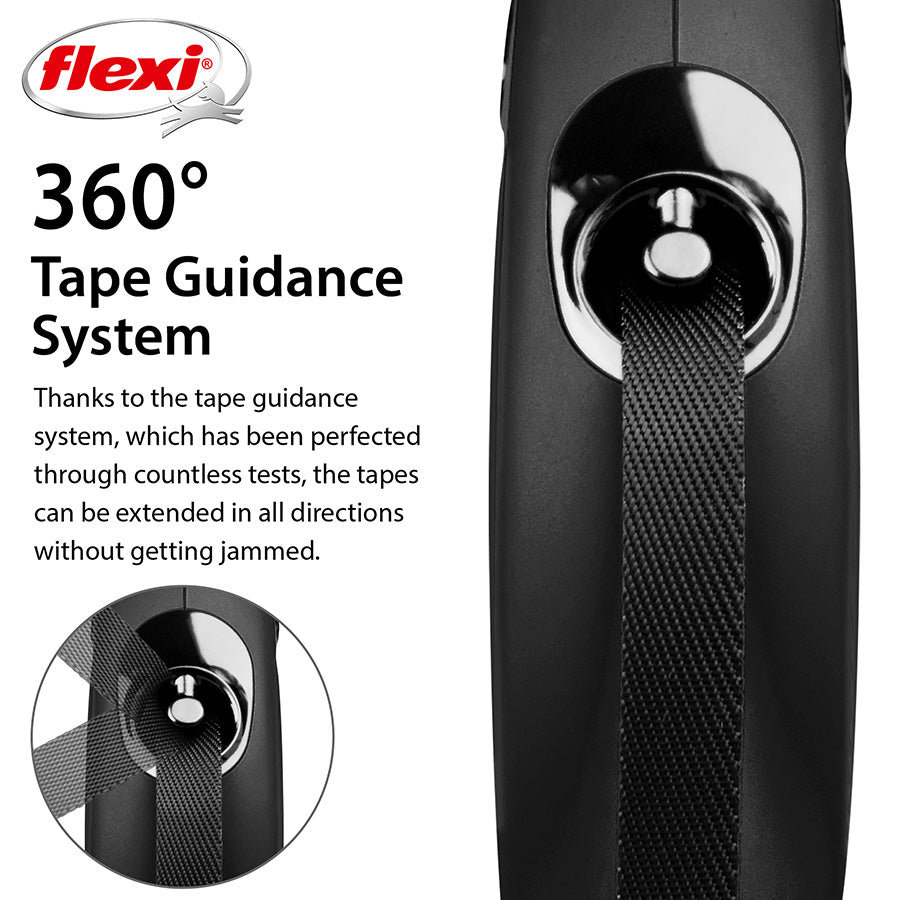 Flexi Black Classic Tape Dog Lead | 2 Sizes