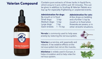 Dorwest Valerian Compound For Dogs And Cats 30ml