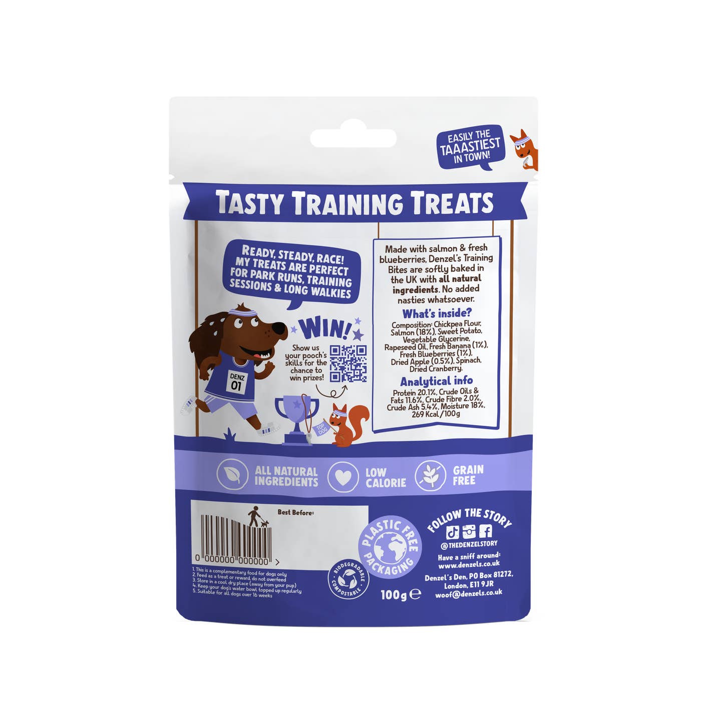 Denzel'S Salmon & Berries Training Bites For Dogs 100g