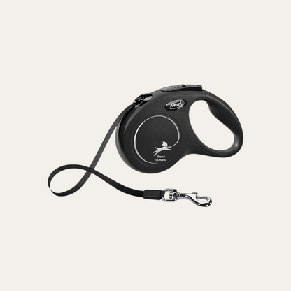 Flexi Black Classic Tape Dog Lead | 2 Sizes