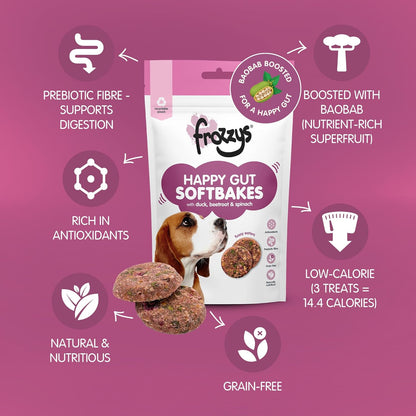 Frozzys Happy Gut Softbakes|  Duck, Beetroot & Spinach