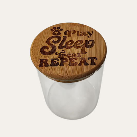 Play, Sleep, Treat, Repeat Treat Jar