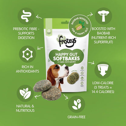Frozzys Happy Gut Softbakes|  Apple, Mint & Spirulina